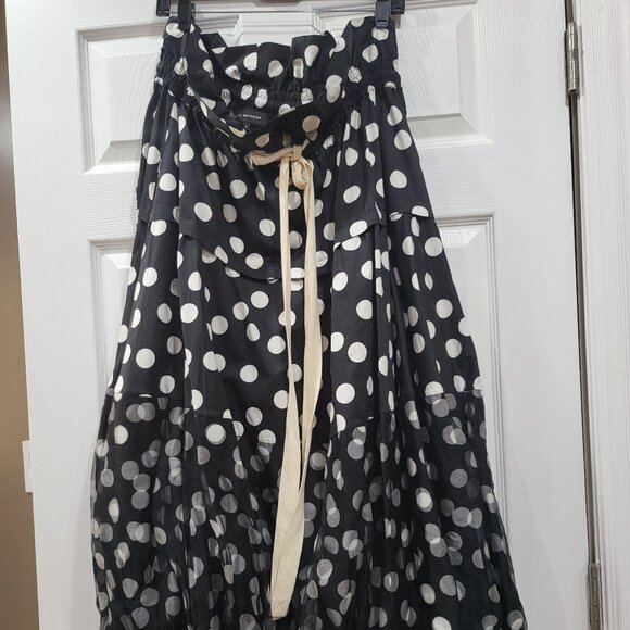 $695 LEE MATHEWS PAPERBACK POCKEDOT SKIRT MEDIUM LARGE - Picture 1 of 5